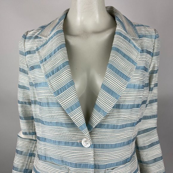 Worth Blazer Lightweight Sheer Long Sleeve Button-Up Cotton Blend Women 8 NWT - Picture 7 of 14